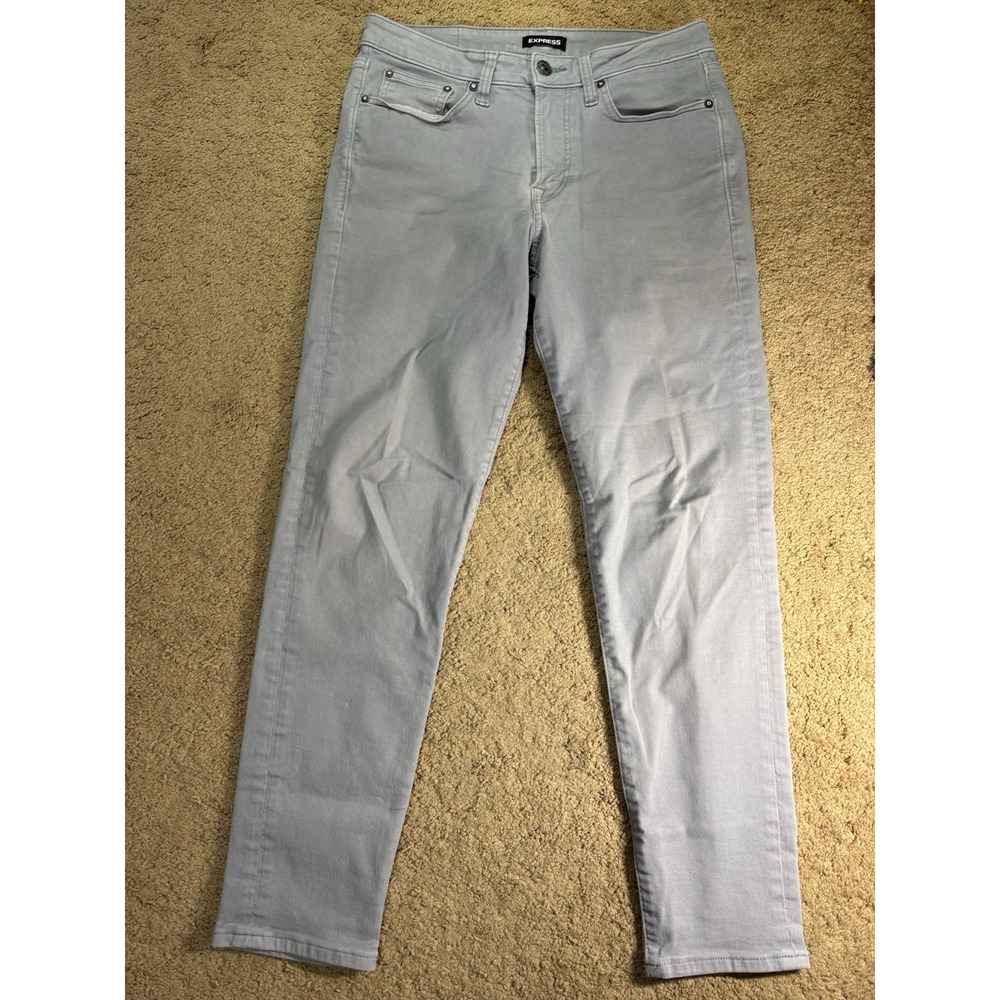 Express Skinny Jeans Men's 30x32 Gray Mid-Rise Preppy